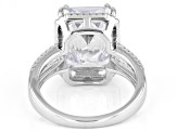 Pre-Owned White Cubic Zirconia Rhodium Over Sterling Silver Ring 13.80ctw