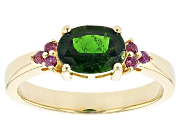Picture of Pre-Owned Chrome Diopside 18k Yellow Gold Over Sterling Silver Ring 1.16ctw