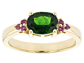 Pre-Owned Chrome Diopside 18k Yellow Gold Over Sterling Silver Ring 1.16ctw