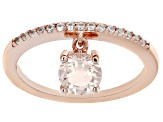 Pre-Owned Peach Morganite 18k Rose Gold Over Sterling Silver Charm Ring 0.87ctw
