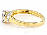 Pre-Owned Moissanite 14k Yellow Gold Over Silver Ring 1.26ctw DEW