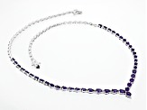 Pre-Owned Purple Amethyst Rhodium Over Sterling Silver Necklace 8.63ctw
