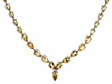 Pre-Owned Yellow Citrine Rhodium Over Sterling Silver Necklace 8.46ctw