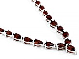 Pre-Owned Red Garnet Rhodium Over Sterling Silver Necklace 11.47ctw