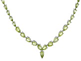 Pre-Owned Green Peridot Rhodium Over Sterling Silver Necklace 9.56ctw