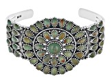 Pre-Owned Green Kingman Turquoise Sterling Silver Cuff Bracelet