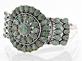 Pre-Owned Green Kingman Turquoise Sterling Silver Cuff Bracelet