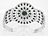 Pre-Owned Green Kingman Turquoise Sterling Silver Cuff Bracelet