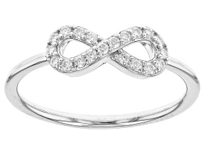 Pre-Owned Moissanite Platineve Infinity Ring .20ctw DEW.