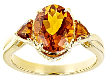 Picture of Pre-Owned Orange Madeira Citrine 18k Yellow Gold Over Sterling Silver Ring 2.47ctw