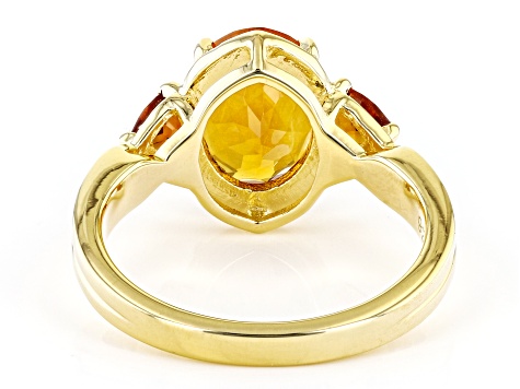 Pre-Owned Orange Madeira Citrine 18k Yellow Gold Over Sterling Silver Ring 2.47ctw