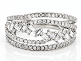Pre-Owned White Diamond 10k White Gold Open Design Ring 0.75ctw