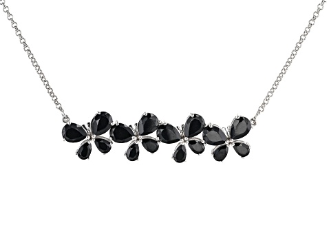 Pre-Owned Black Spinel Rhodium Over Brass Necklace 12.25ctw