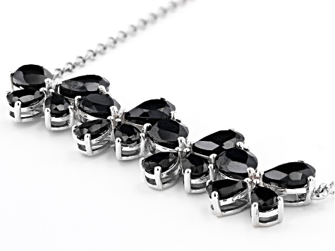 Pre-Owned Black Spinel Rhodium Over Brass Necklace 12.25ctw