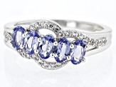 Pre-Owned Blue Tanzanite Rhodium Over Sterling Silver Ring 1.18ctw