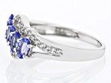Pre-Owned Blue Tanzanite Rhodium Over Sterling Silver Ring 1.18ctw