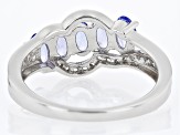 Pre-Owned Blue Tanzanite Rhodium Over Sterling Silver Ring 1.18ctw