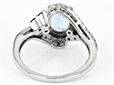 Pre-Owned Blue Aquamarine Rhodium Over 10k White Gold Ring 2.16ctw