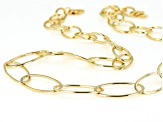 Pre-Owned Oro Divino 14K Yellow Gold with Sterling Silver Core Graduated Oval Necklace
