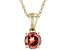 Pre-Owned Red Vermelho Garnet(TM) 10K Yellow Gold Childrens Pendant With Chain 0.30ct