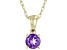 Pre-Owned Purple Amethyst 10K Yellow Gold Childrens Pendant With Chain 0.21ctw