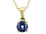 Pre-Owned Blue Sapphire 10K Yellow Gold Childrens Pendant With Chain 0.30ct