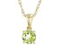 Pre-Owned Green Manchurian Peridot(TM) 10K Yellow Gold Childrens Solitaire Pendant With Chain 0.26ct