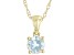 Pre-Owned Sky Blue Glacier Topaz 10K Yellow Gold Childrens Pendant With Chain 0.27ct