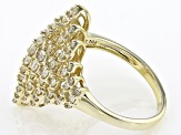 Pre-Owned White Diamond 14k Yellow Gold Cluster Ring 1.00ctw