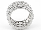 Pre-Owned White Cubic Zirconia Rhodium Over Sterling Silver Ring 8.07ctw