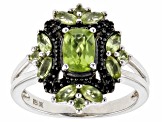 Pre-Owned Green Manchurian Peridot™ Rhodium Over Sterling Silver Ring 1.78ctw