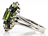 Pre-Owned Green Manchurian Peridot™ Rhodium Over Sterling Silver Ring 1.78ctw