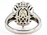Pre-Owned Green Manchurian Peridot™ Rhodium Over Sterling Silver Ring 1.78ctw