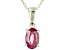 Pre-Owned Red Garnet 10k Yellow Gold Pendant With Chain 0.45ct