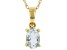 Pre-Owned Blue Aquamarine 10K Yellow Gold Pendant With Chain 0.32ct