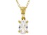 Pre-Owned White Zircon 10K Yellow Gold Pendant With Chain 0.58ct