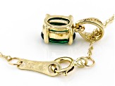 Pre-Owned Green Lab Created Emerald 10K Yellow Gold Pendant With Chain 0.32ct