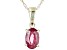 Pre-Owned Red Ruby 10K Yellow Gold Pendant With Chain