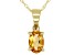 Pre-Owned Yellow Citrine 10k Yellow Gold Pendant With Chain 0.34ct