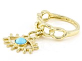 Pre-Owned Blue Sleeping Beauty Turquoise 10K Yellow Gold Charm Ring