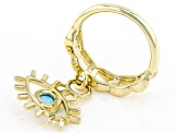 Pre-Owned Blue Sleeping Beauty Turquoise 10K Yellow Gold Charm Ring