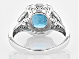 Pre-Owned Cushion Chrome Kyanite Rhodium Over 14k White Gold Ring. 2.77ctw