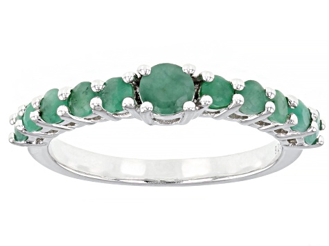 Pre-Owned Indian Ruby, Indian Sapphire With Sakota Emerald Rhodium Over Silver Ring Set 3.54ctw