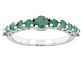 Pre-Owned Indian Ruby, Indian Sapphire With Sakota Emerald Rhodium Over Silver Ring Set 3.54ctw