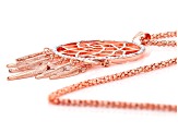 Pre-Owned Iridescent Crystal, Rose Tone Dream Catcher Necklace