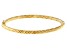 Pre-Owned 14K Yellow Gold 4MM Polished and Textured Hinged Bangle