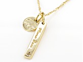 Pre-Owned White Topaz 10k Yellow Gold "Mama Bear" Pendant With Chain 0.01ct