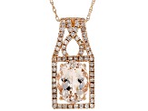 Pre-Owned Peach Cor-de-Rosa Morganite 14k Rose Gold Pendant With Chain 1.90ctw