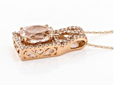 Pre-Owned Peach Cor-de-Rosa Morganite 14k Rose Gold Pendant With Chain 1.90ctw