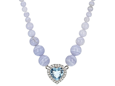 Pre-Owned Sky Blue Glacier Topaz Silver Necklace 12.60ctw
